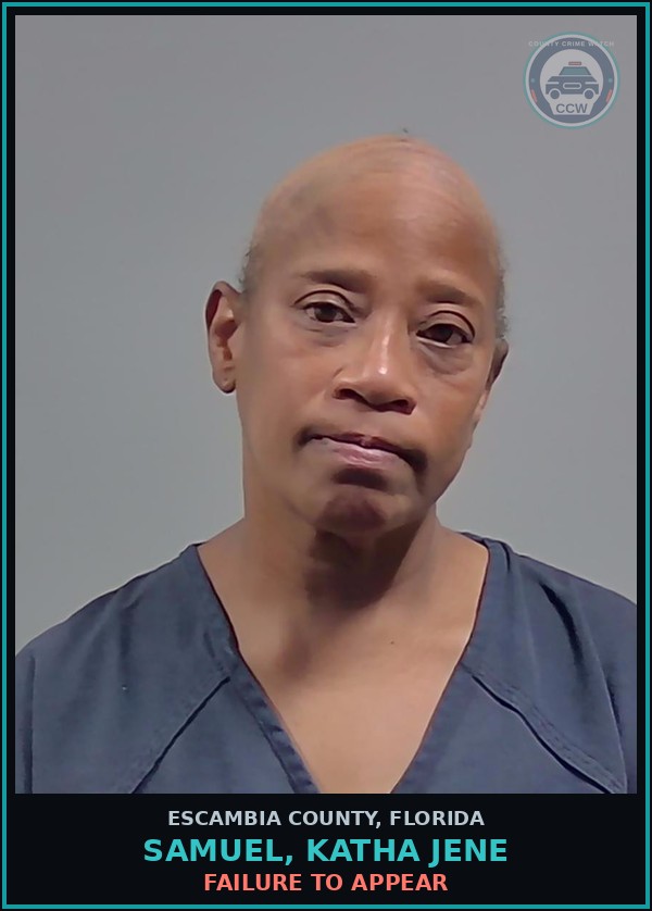 Booking mugshot of SAMUEL, KATHA JENE in Escambia County