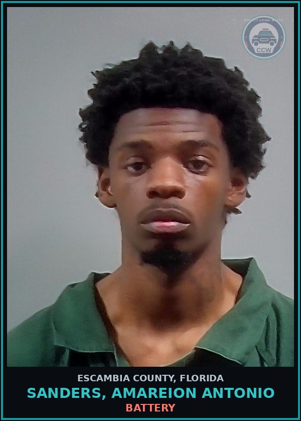 Booking mugshot of SANDERS, AMAREION ANTONIO in Escambia County