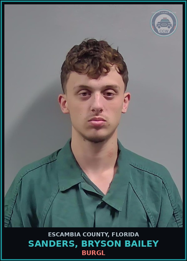 Booking mugshot of SANDERS, BRYSON BAILEY in Escambia County