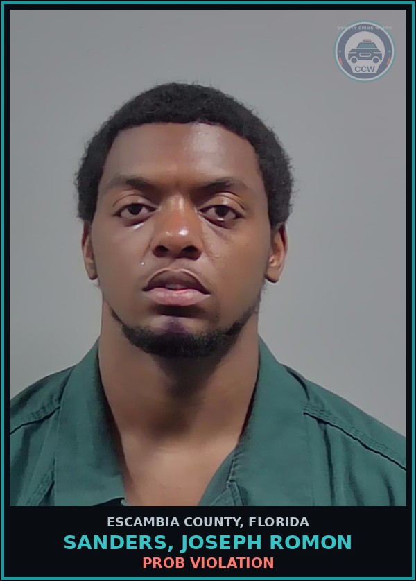Booking mugshot of SANDERS, JOSEPH ROMON in Escambia County