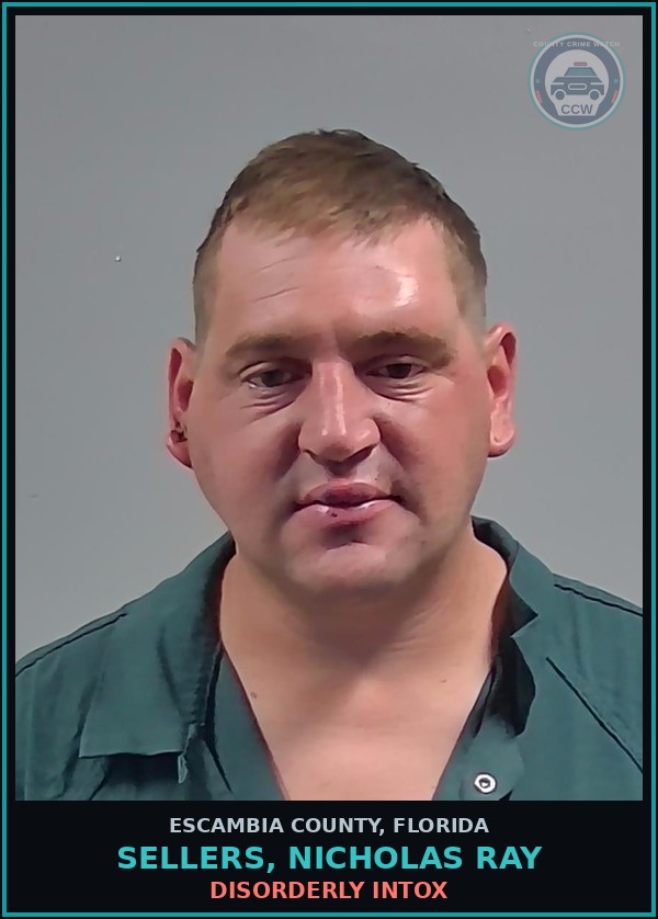 Booking mugshot of SELLERS, NICHOLAS RAY in Escambia County