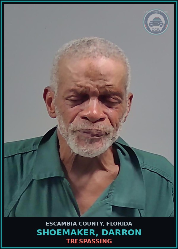Booking mugshot of SHOEMAKER, DARRON in Escambia County
