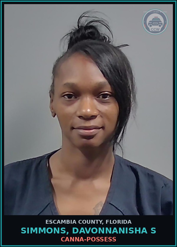 Booking mugshot of SIMMONS, DAVONNANISHA S in Escambia County