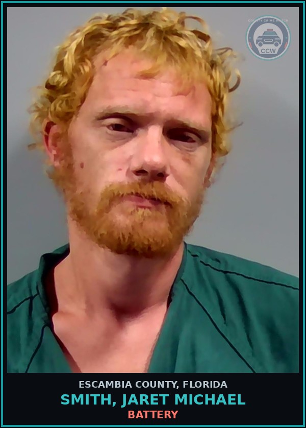 Booking mugshot of SMITH, JARET MICHAEL in Escambia County