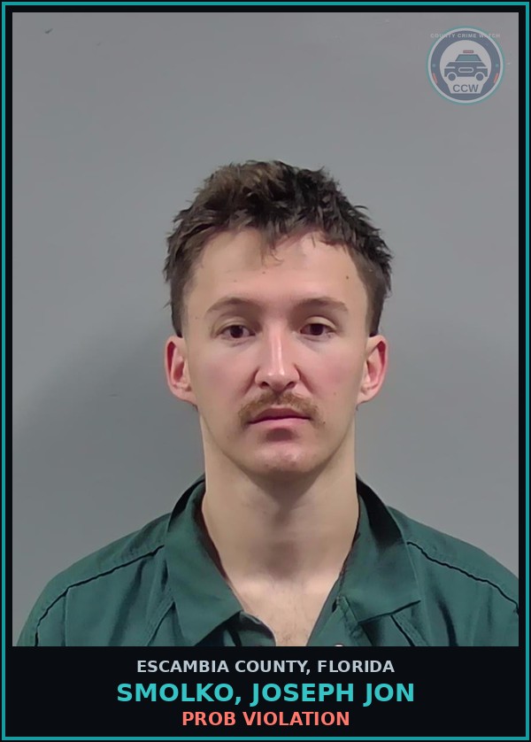Booking mugshot of SMOLKO, JOSEPH JON in Escambia County