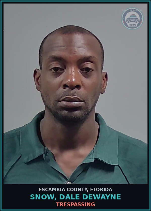 Booking mugshot of SNOW, DALE DEWAYNE in Escambia County