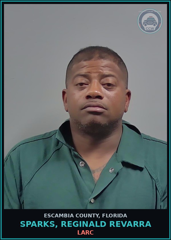 Booking mugshot of SPARKS, REGINALD REVARRA in Escambia County