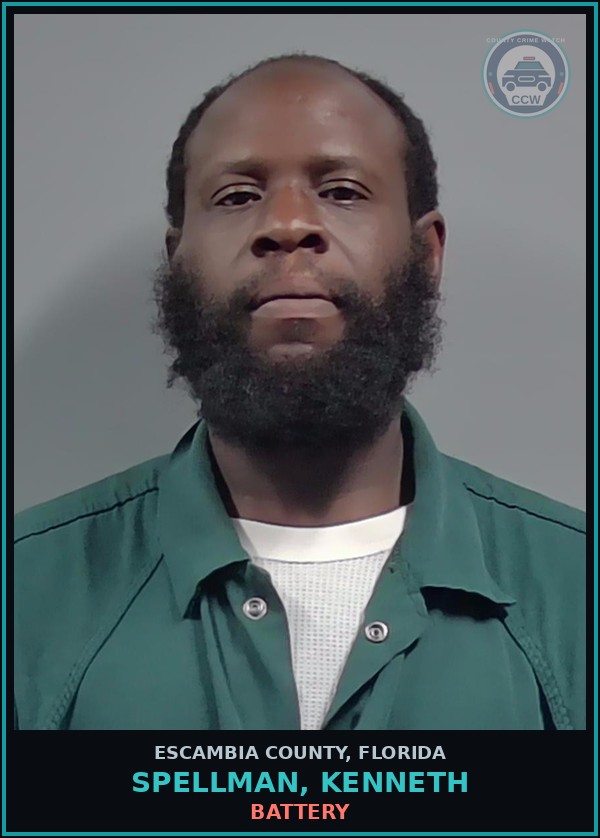 Booking mugshot of SPELLMAN, KENNETH in Escambia County