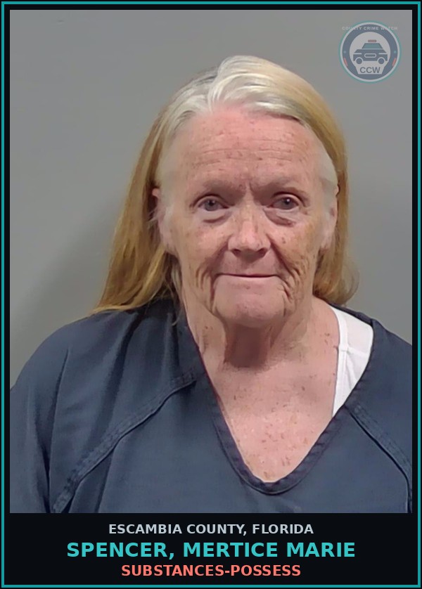 Booking mugshot of SPENCER, MERTICE MARIE in Escambia County
