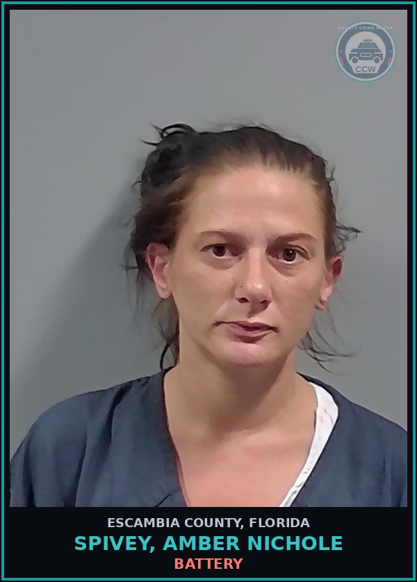 Booking mugshot of SPIVEY, AMBER NICHOLE in Escambia County
