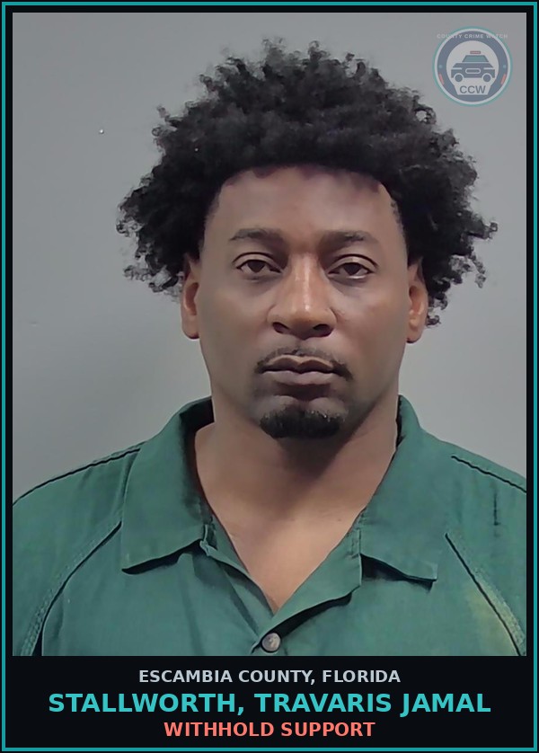 Booking mugshot of STALLWORTH, TRAVARIS JAMAL in Escambia County
