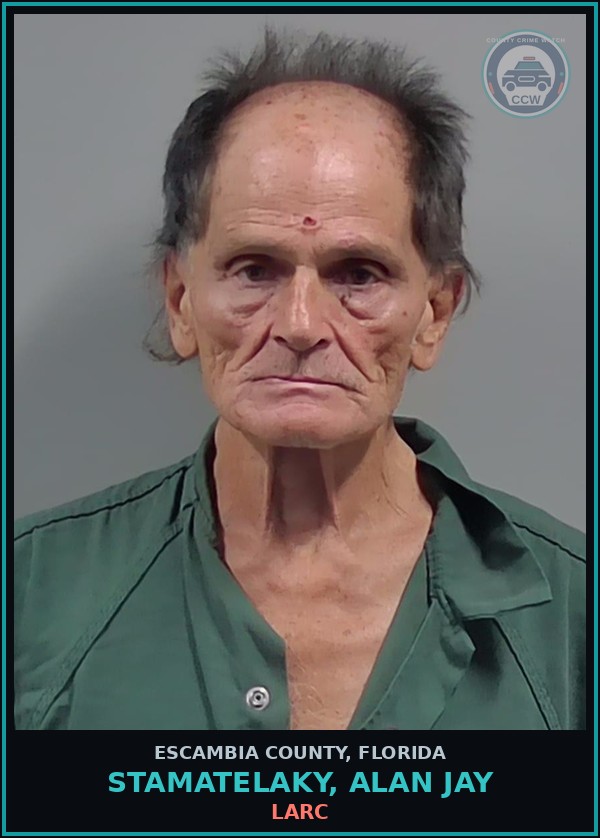 Booking mugshot of STAMATELAKY, ALAN JAY in Escambia County