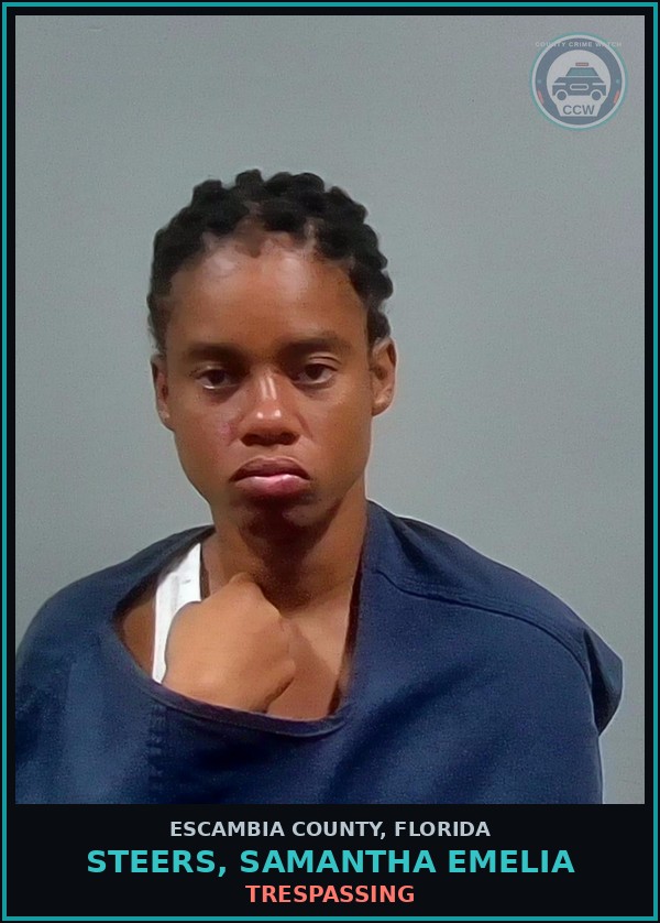Booking mugshot of STEERS, SAMANTHA EMELIA in Escambia County