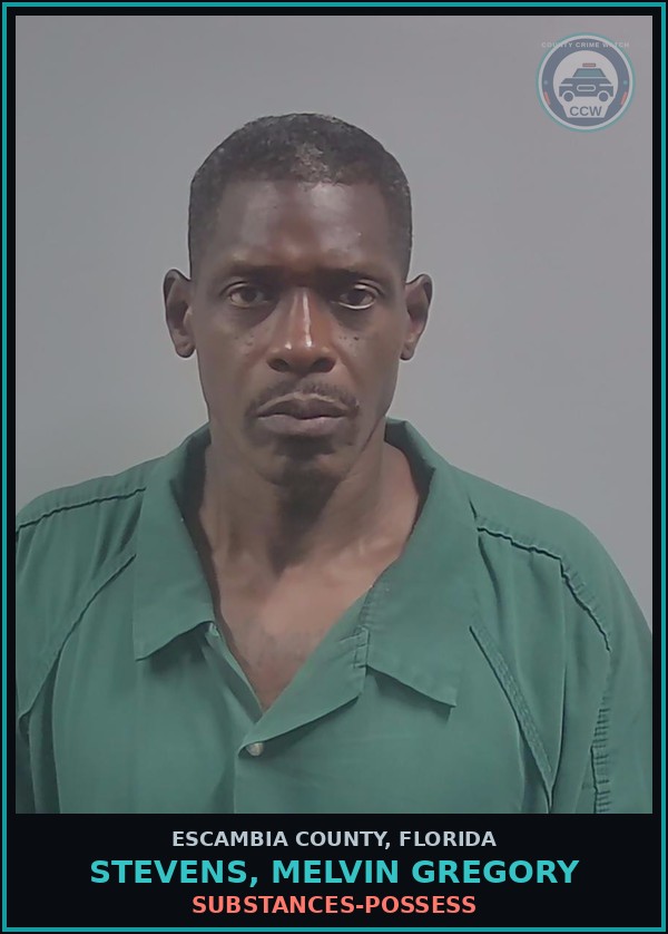 Booking mugshot of STEVENS, MELVIN GREGORY in Escambia County