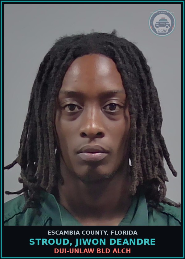 Booking mugshot of STROUD, JIWON DEANDRE in Escambia County