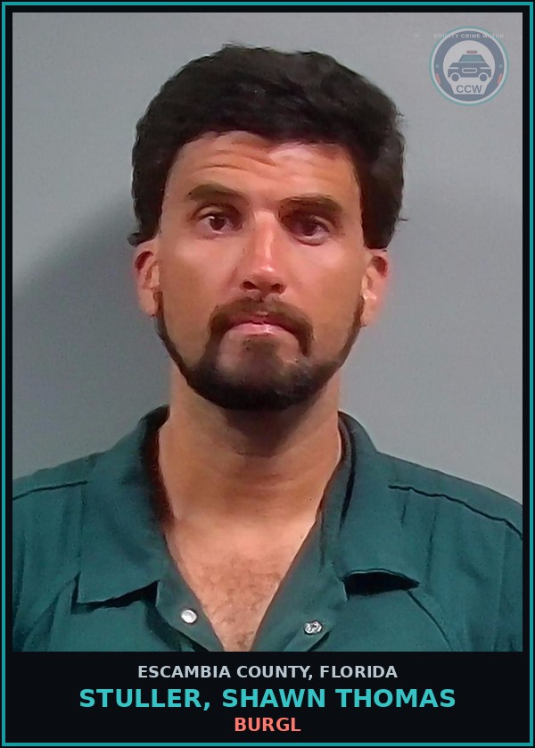 Booking mugshot of STULLER, SHAWN THOMAS in Escambia County
