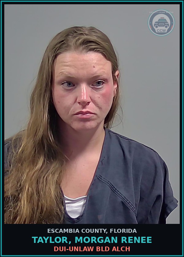 Booking mugshot of TAYLOR, MORGAN RENEE in Escambia County