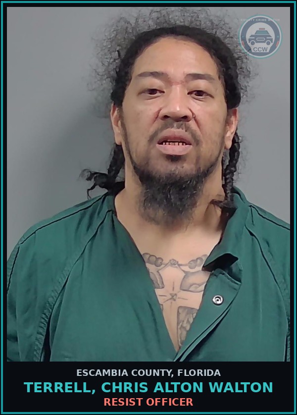 Booking mugshot of TERRELL, CHRIS ALTON WALTON in Escambia County