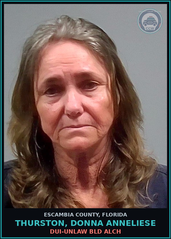 Booking mugshot of THURSTON, DONNA ANNELIESE in Escambia County