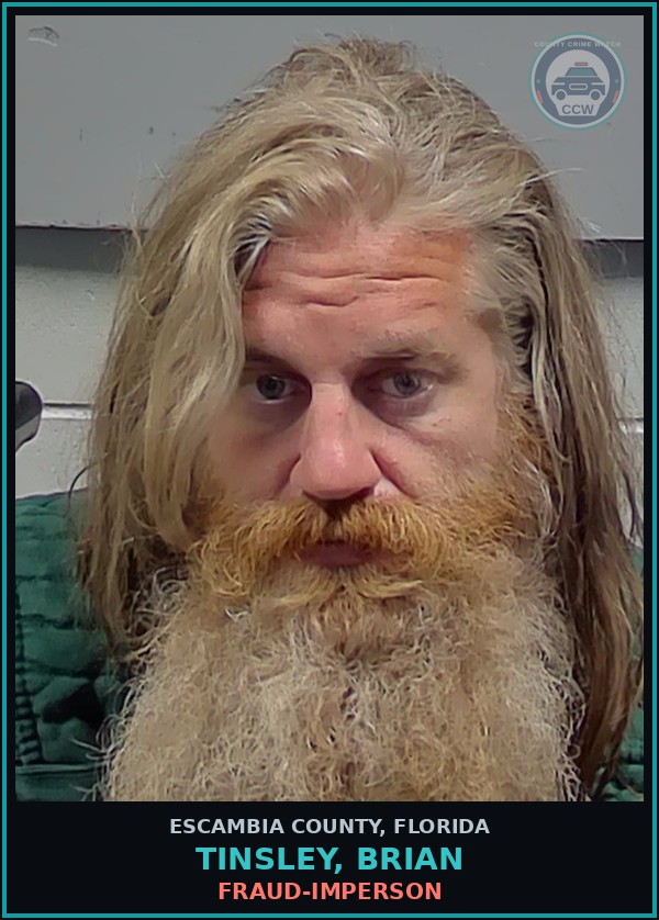 Booking mugshot of TINSLEY, BRIAN in Escambia County