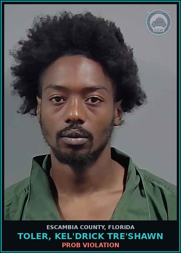 Booking mugshot of TOLER, KEL'DRICK TRE'SHAWN in Escambia County