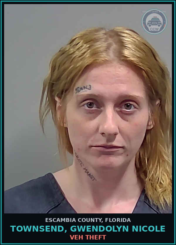 Booking mugshot of TOWNSEND, GWENDOLYN NICOLE in Escambia County
