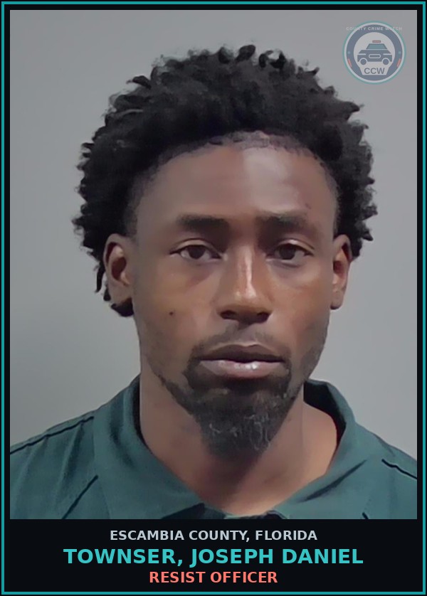 Booking mugshot of TOWNSER, JOSEPH DANIEL in Escambia County