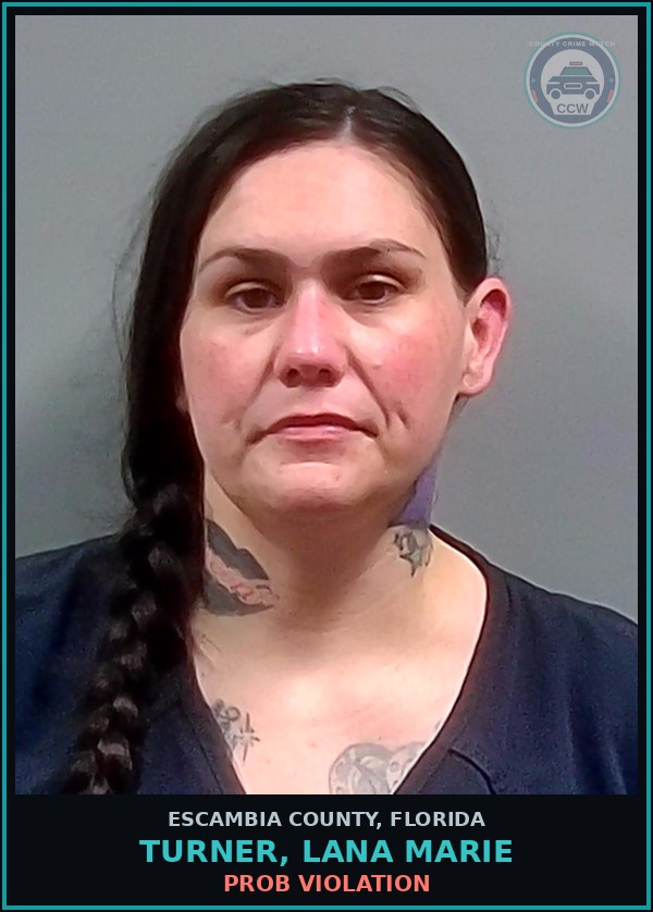 Booking mugshot of TURNER, LANA MARIE in Escambia County