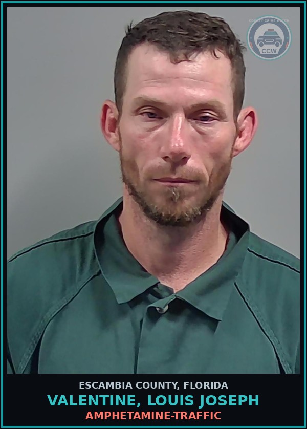 Booking mugshot of VALENTINE, LOUIS JOSEPH in Escambia County