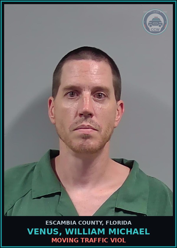 Booking mugshot of VENUS, WILLIAM MICHAEL in Escambia County