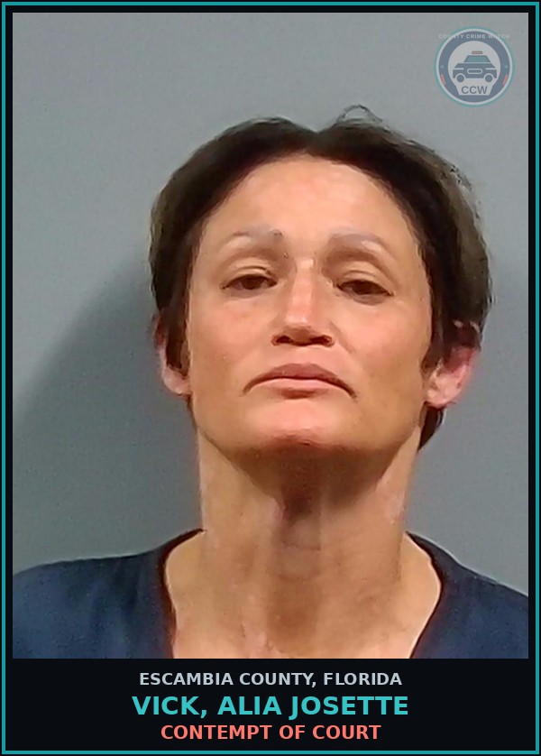 Booking mugshot of VICK, ALIA JOSETTE in Escambia County