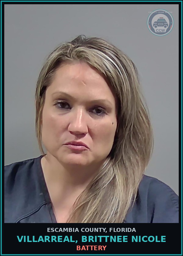 Booking mugshot of VILLARREAL, BRITTNEE NICOLE in Escambia County