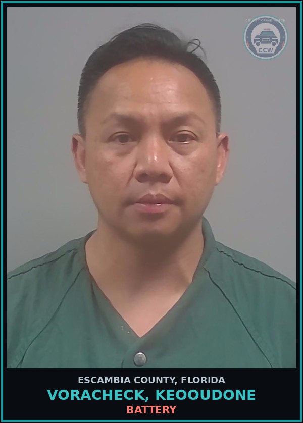 Booking mugshot of VORACHECK, KEOOUDONE in Escambia County