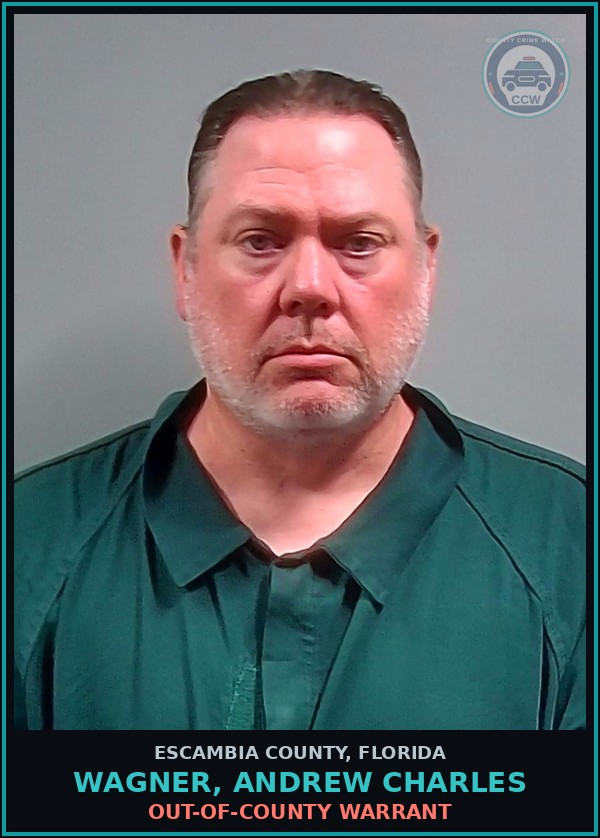 Booking mugshot of WAGNER, ANDREW CHARLES in Escambia County