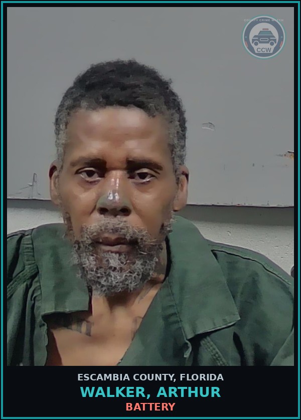 Booking mugshot of WALKER, ARTHUR in Escambia County