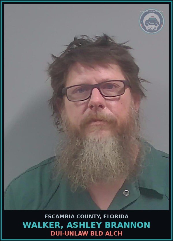 Booking mugshot of WALKER, ASHLEY BRANNON in Escambia County