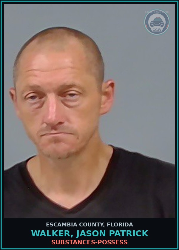 Booking mugshot of WALKER, JASON PATRICK in Escambia County