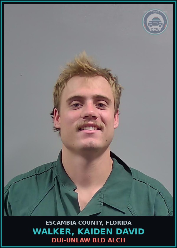 Booking mugshot of WALKER, KAIDEN DAVID in Escambia County