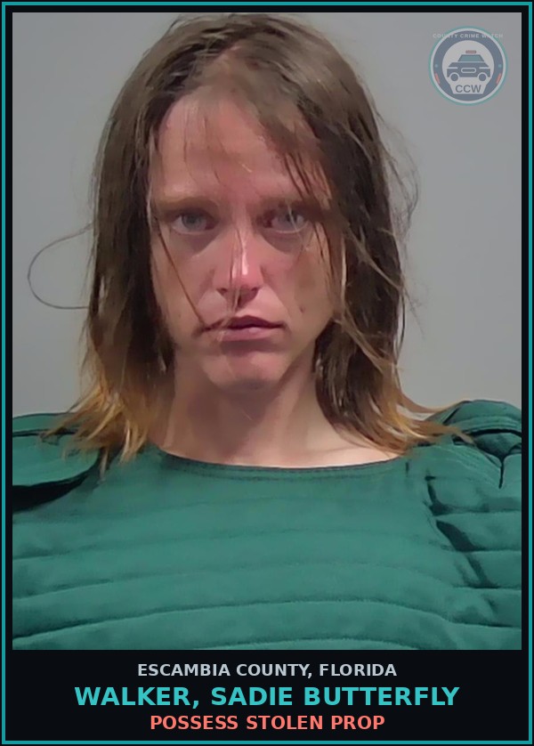 Booking mugshot of WALKER, SADIE BUTTERFLY in Escambia County