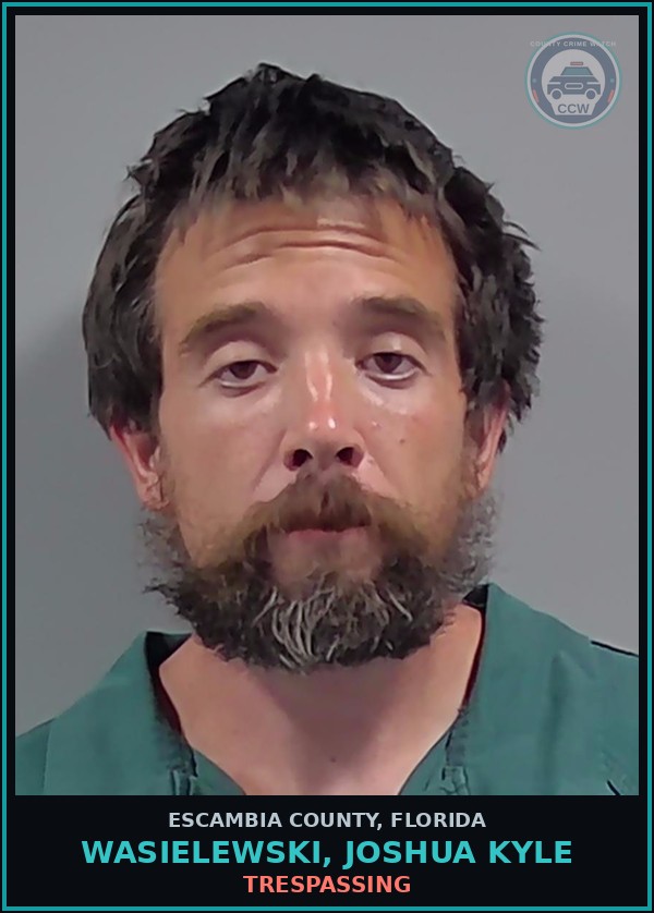 Booking mugshot of WASIELEWSKI, JOSHUA KYLE in Escambia County