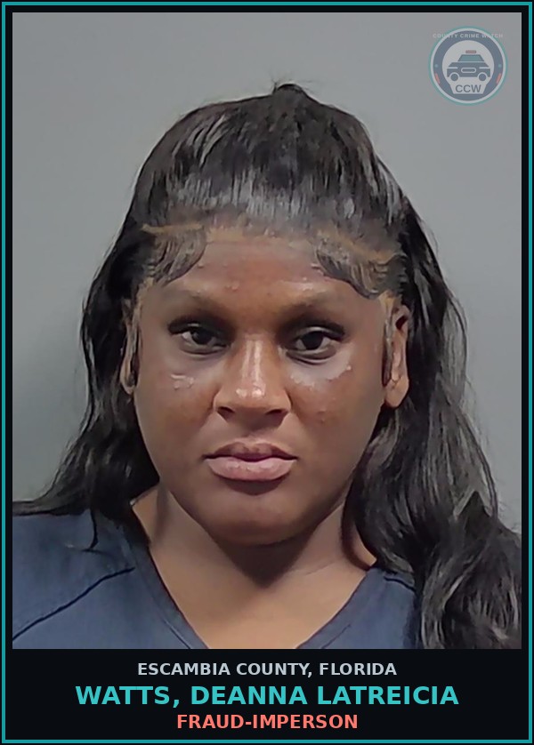 Booking mugshot of WATTS, DEANNA LATREICIA in Escambia County