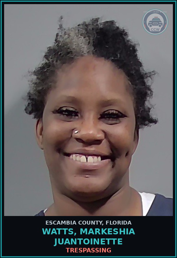 Booking mugshot of WATTS, MARKESHIA JUANTOINETTE in Escambia County