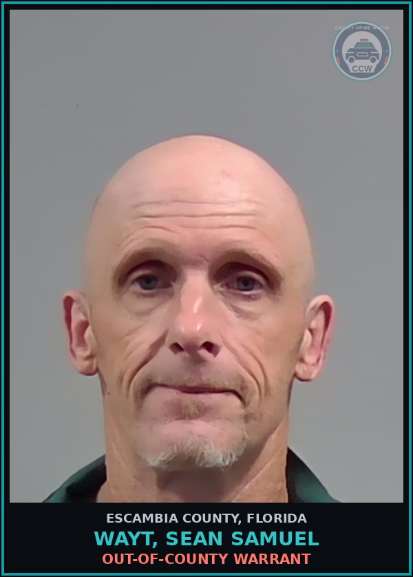 Booking mugshot of WAYT, SEAN SAMUEL in Escambia County