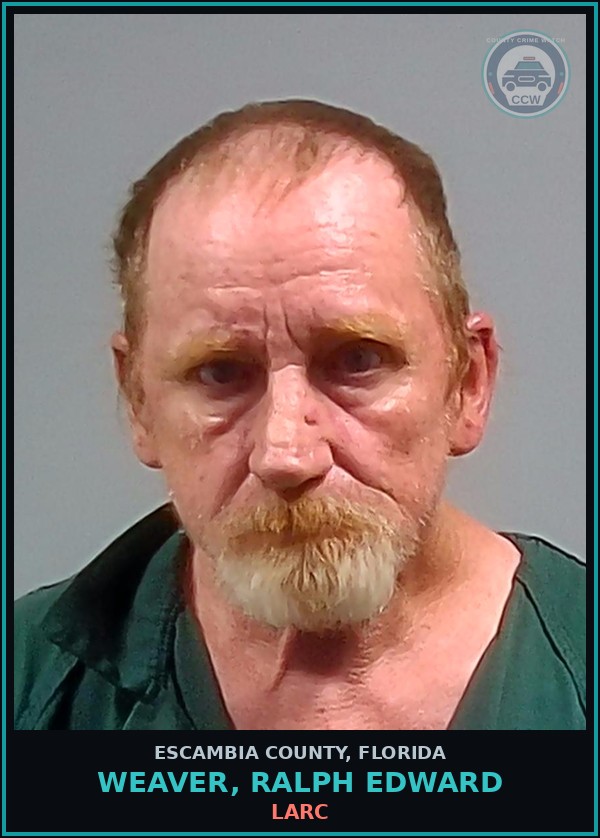 Booking mugshot of WEAVER, RALPH EDWARD in Escambia County