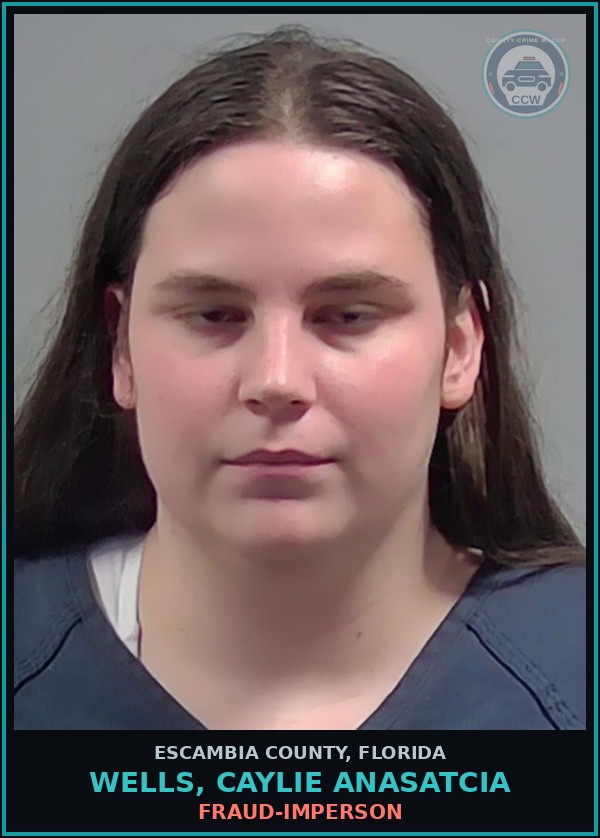 Booking mugshot of WELLS, CAYLIE ANASATCIA in Escambia County