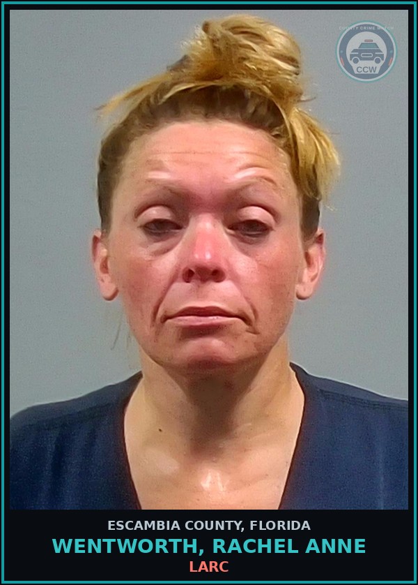 Booking mugshot of WENTWORTH, RACHEL ANNE in Escambia County