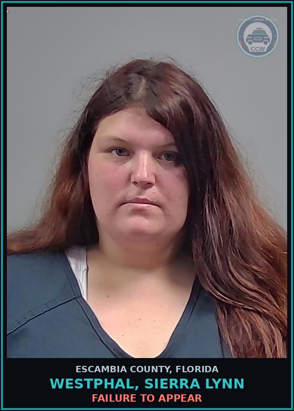 Booking mugshot of WESTPHAL, SIERRA LYNN in Escambia County