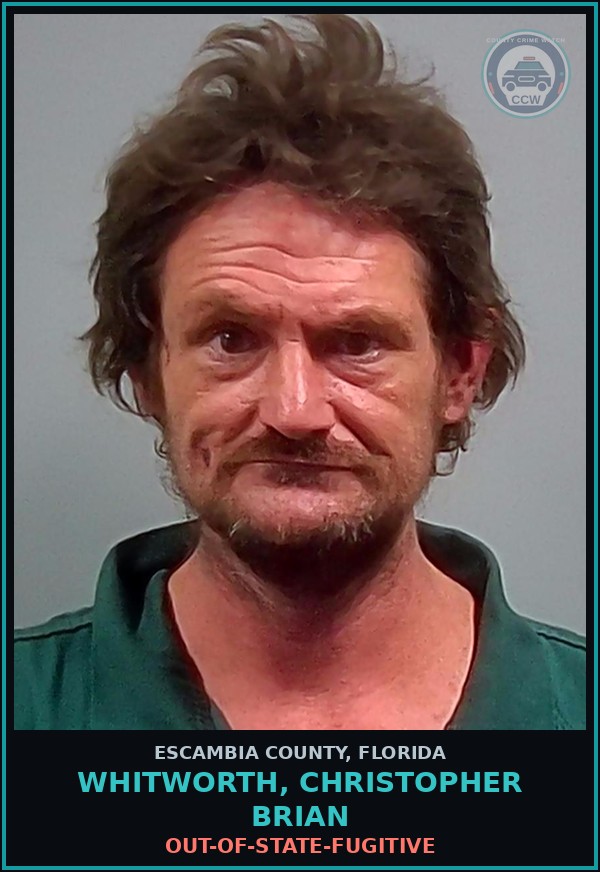 Booking mugshot of WHITWORTH, CHRISTOPHER BRIAN in Escambia County