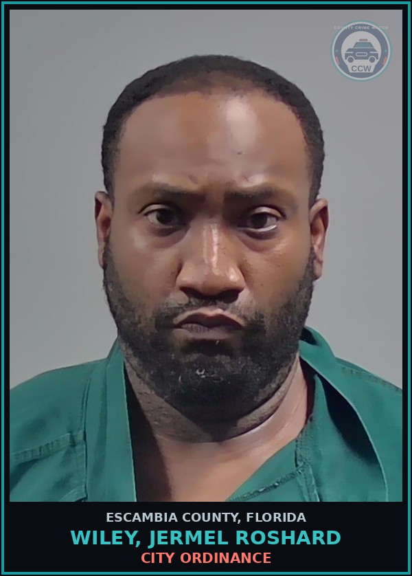 Booking mugshot of WILEY, JERMEL ROSHARD in Escambia County