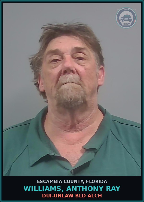 Booking mugshot of WILLIAMS, ANTHONY RAY in Escambia County